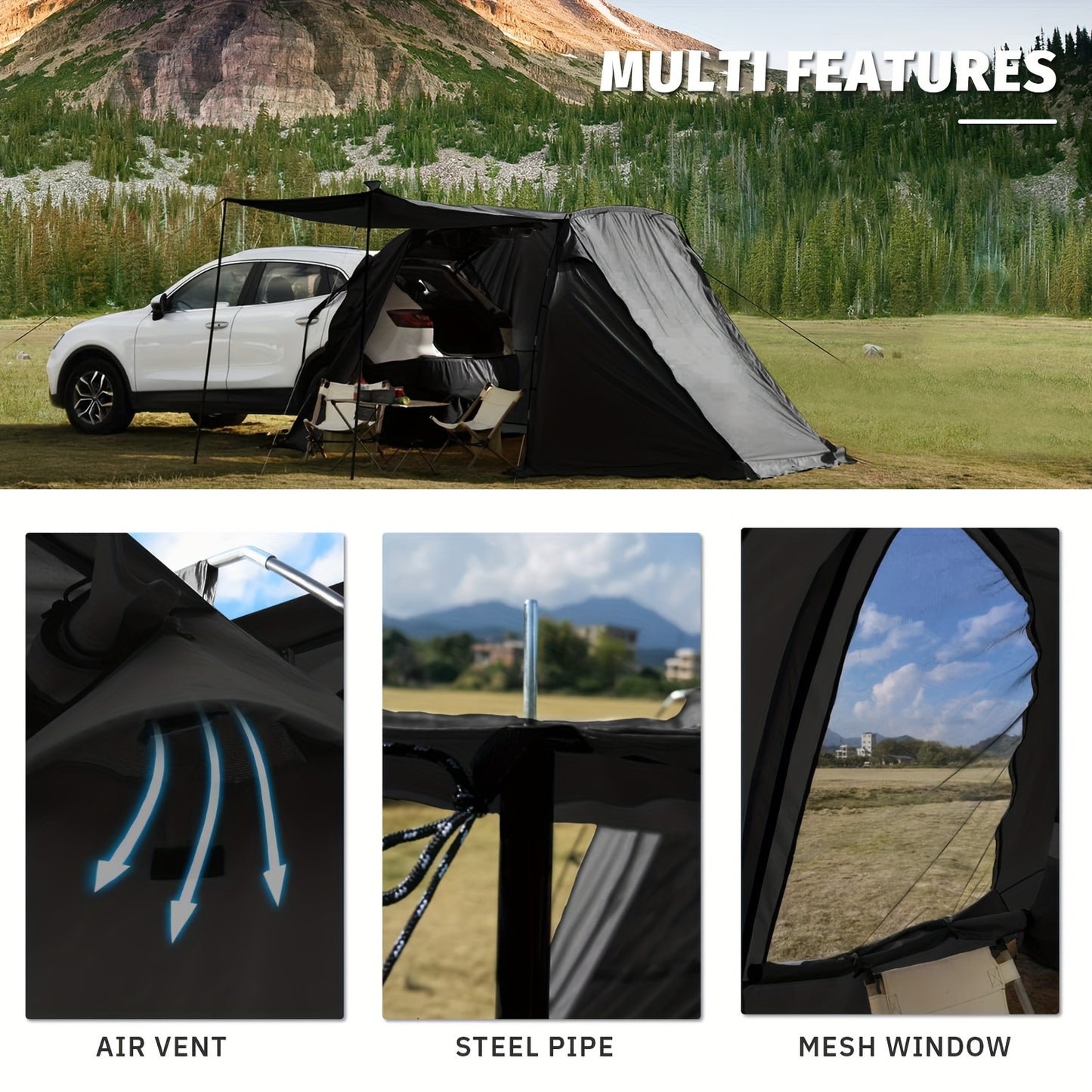 SUV Car Tent, Tailgate Shade Awning Tent for Camping