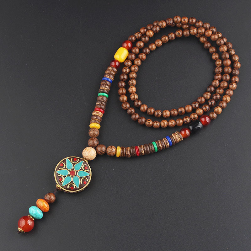 Wooden Buddhist meditation rosary