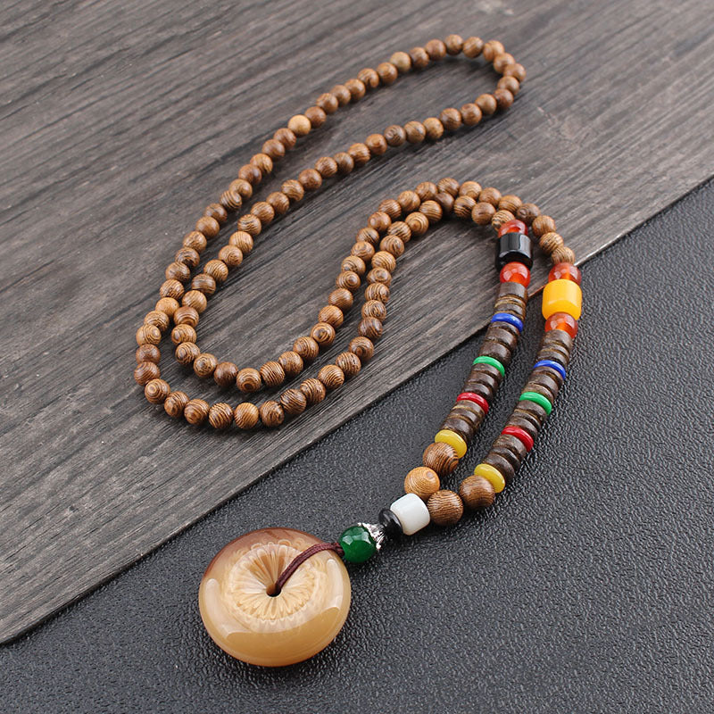 Tibetan Wenge Wood Necklace