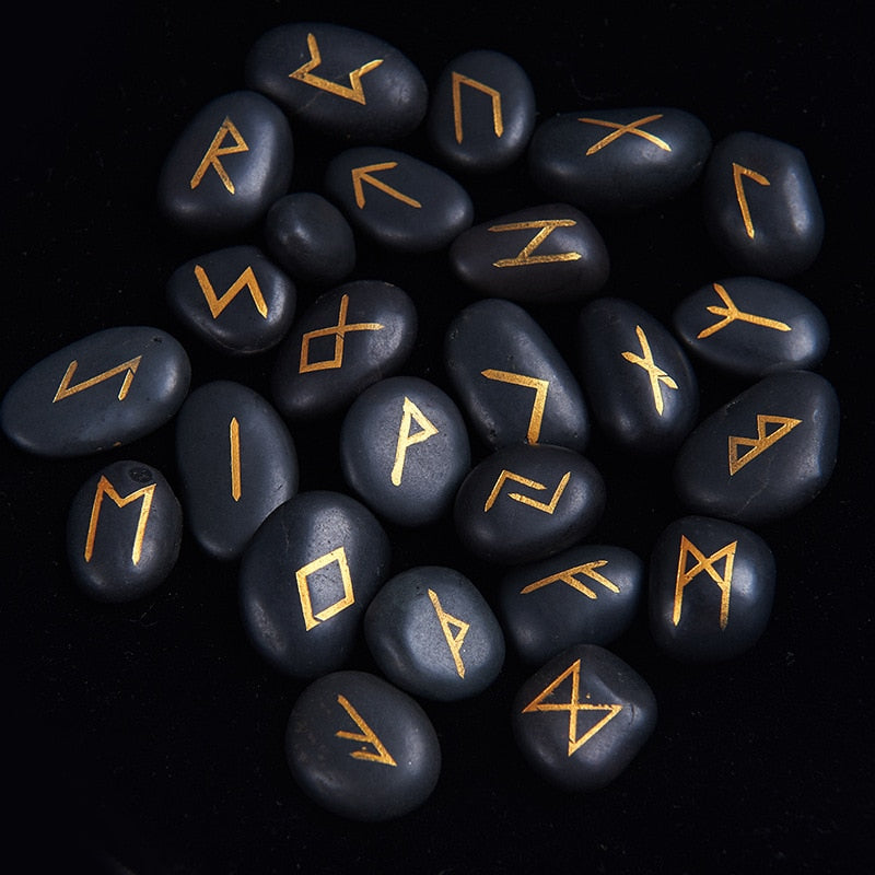 Runes for divination from natural stone