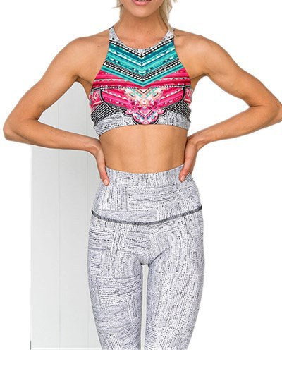 Women's sports suit in ethno style. Yoga set