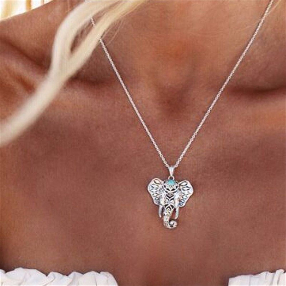 Elephant Head Necklace Good Luck Boho