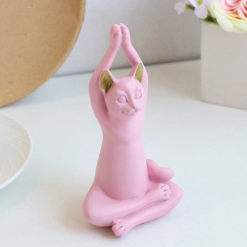 Yoga cat statues