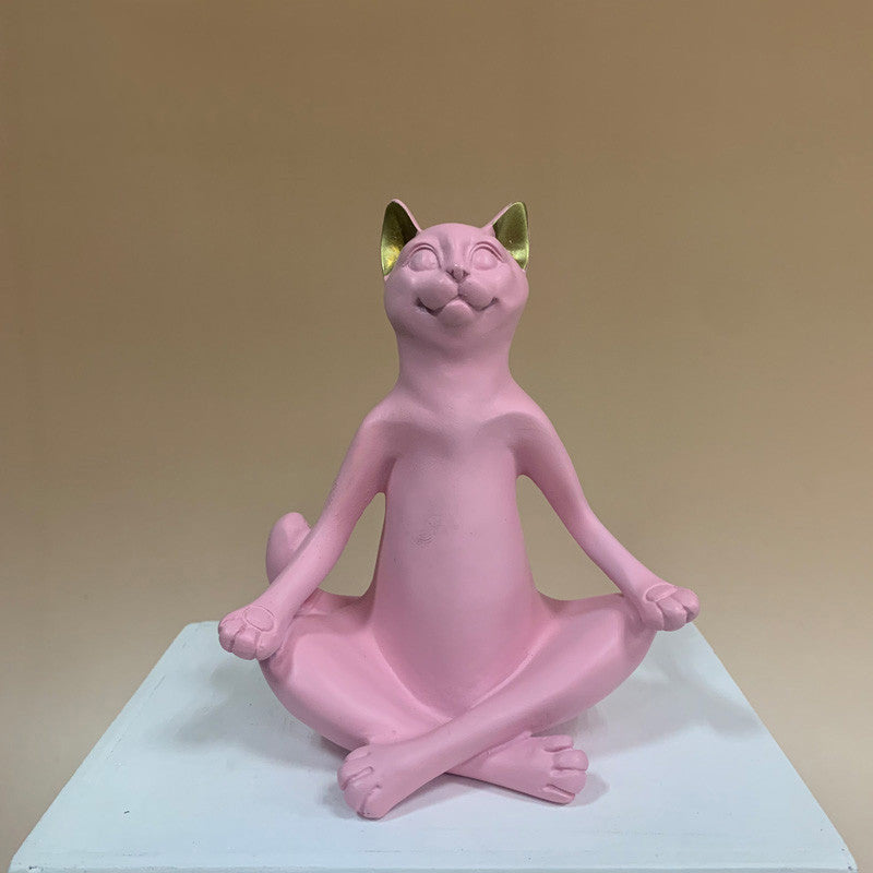 Yoga cat statues