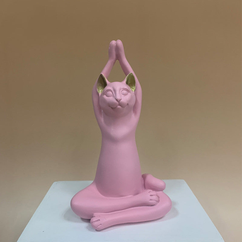 Yoga cat statues