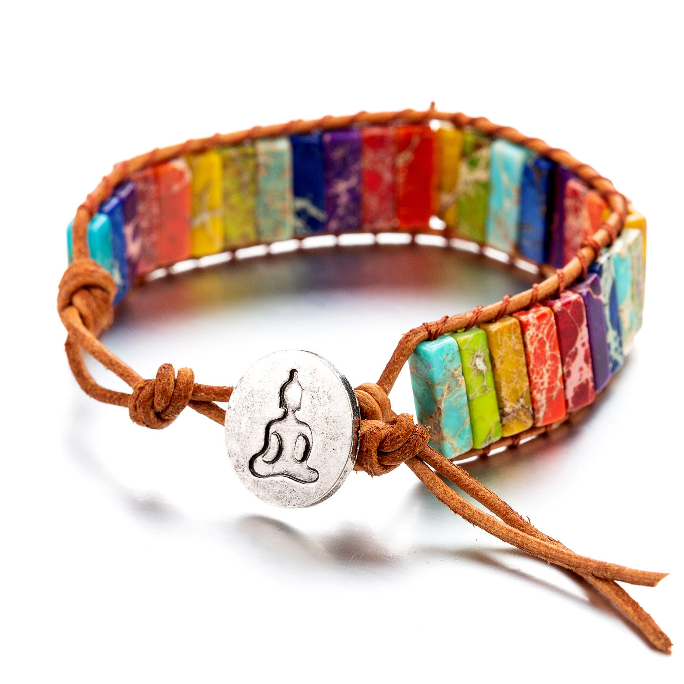 Bracelet of 7 main chakras made of natural stone