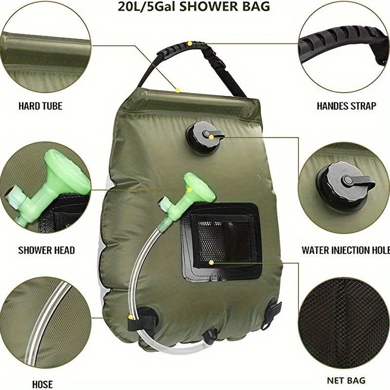 Portable camping shower bag, 20L