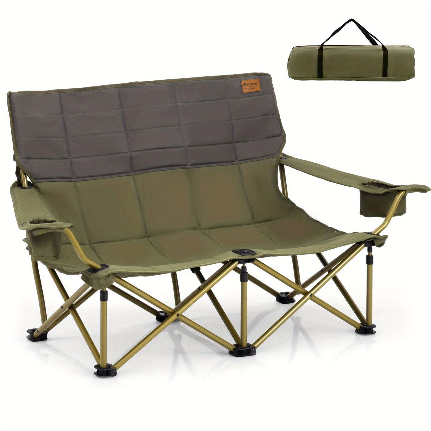 Non-small camping chair with cup holders and padding