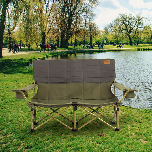 Non-small camping chair with cup holders and padding