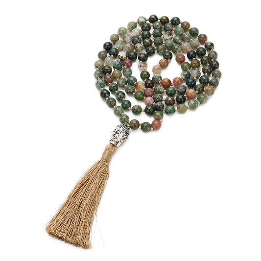 Moss agate 108 beads rosary beads