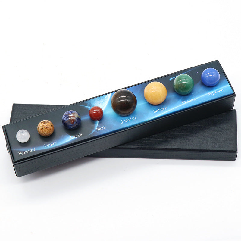 Set of planets of the Solar System from 8 natural stones