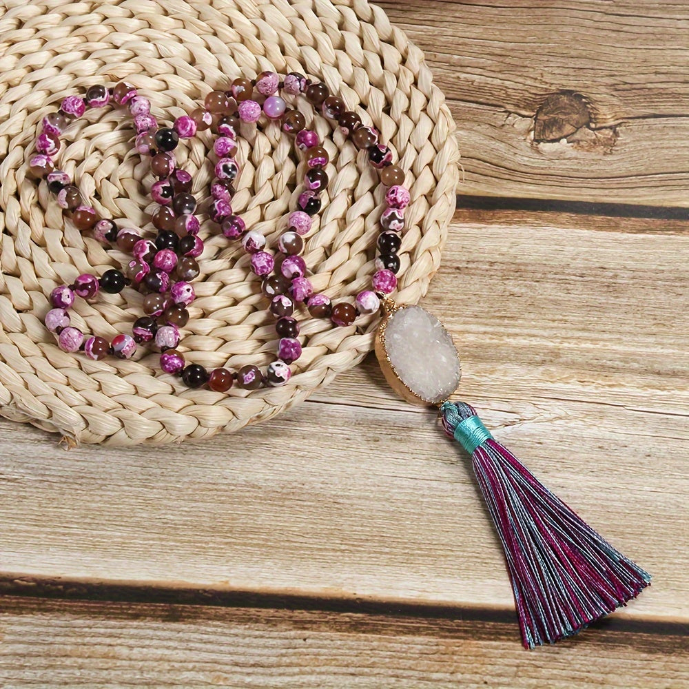 Boho Chic Stone Beaded Necklace