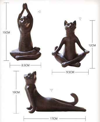 Modern home sculpture in resin, cats