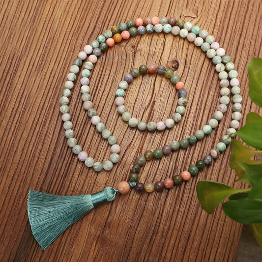 Agate Amazonite Mala Yoga Beads