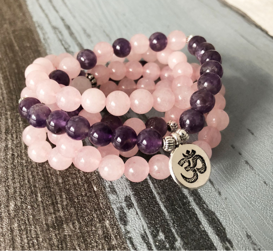 Rose Quartz Amethyst Mala