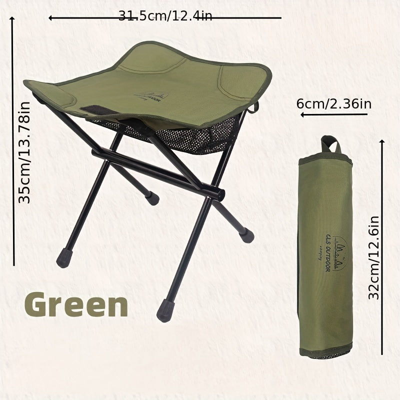 Folding lightweight camping chair with storage bag