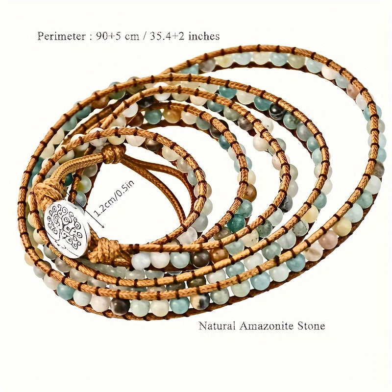 Amazonite 5 Row Wrap Bracelet