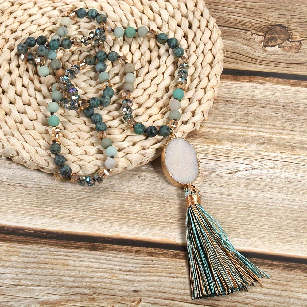 Boho Chic Stone Beaded Necklace