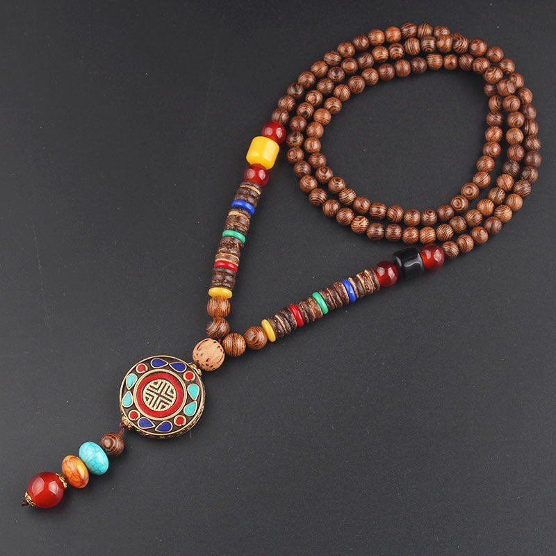 Wooden Buddhist meditation rosary