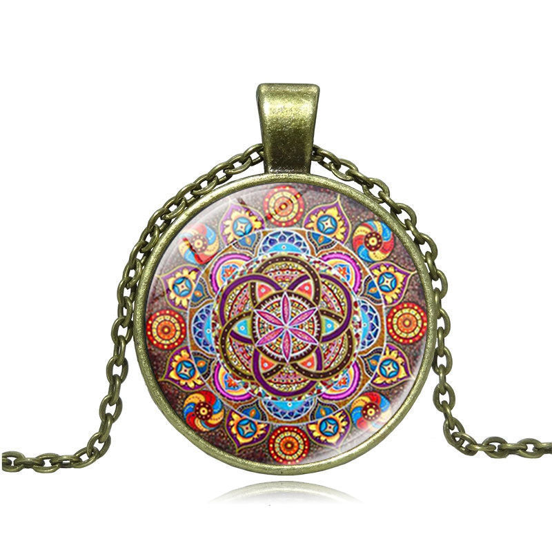 Mandala pendant-amulet with chain