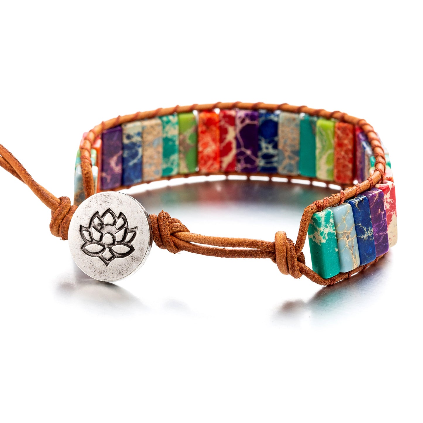 Bracelet of 7 main chakras made of natural stone