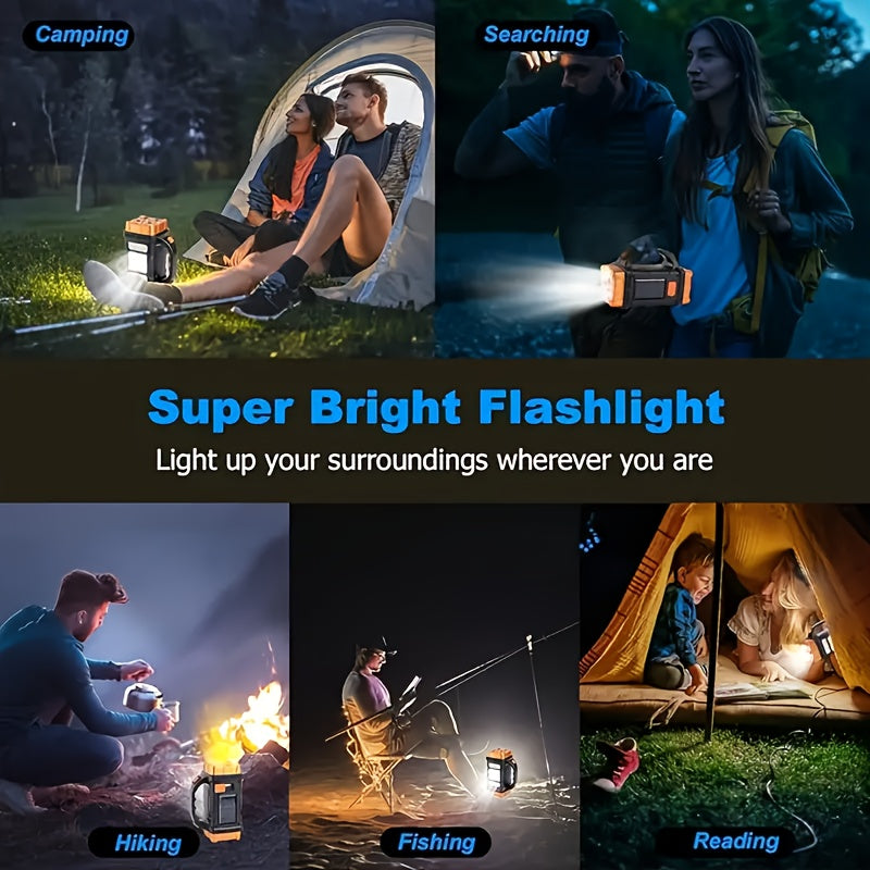 3-in-1  rechargeable solar-powered flashlight HB-1678