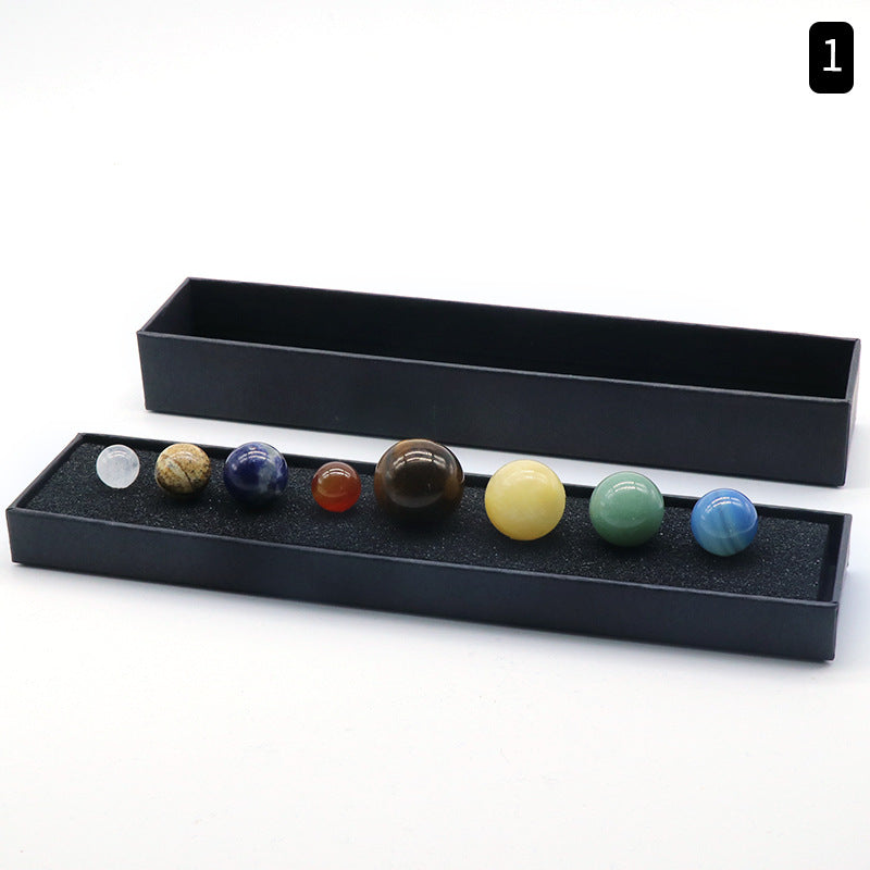 Set of planets of the Solar System from 8 natural stones