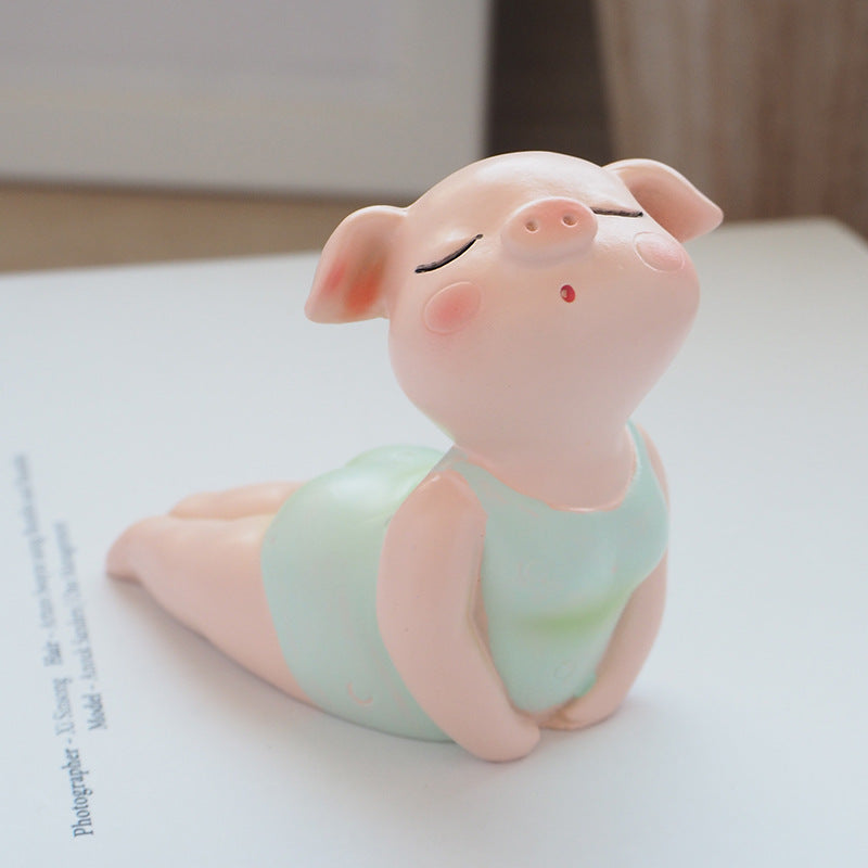 Cute "yoga piglets" ornaments