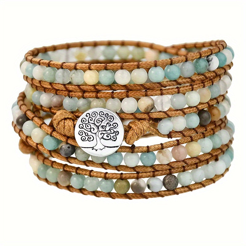 Amazonite 5 Row Wrap Bracelet