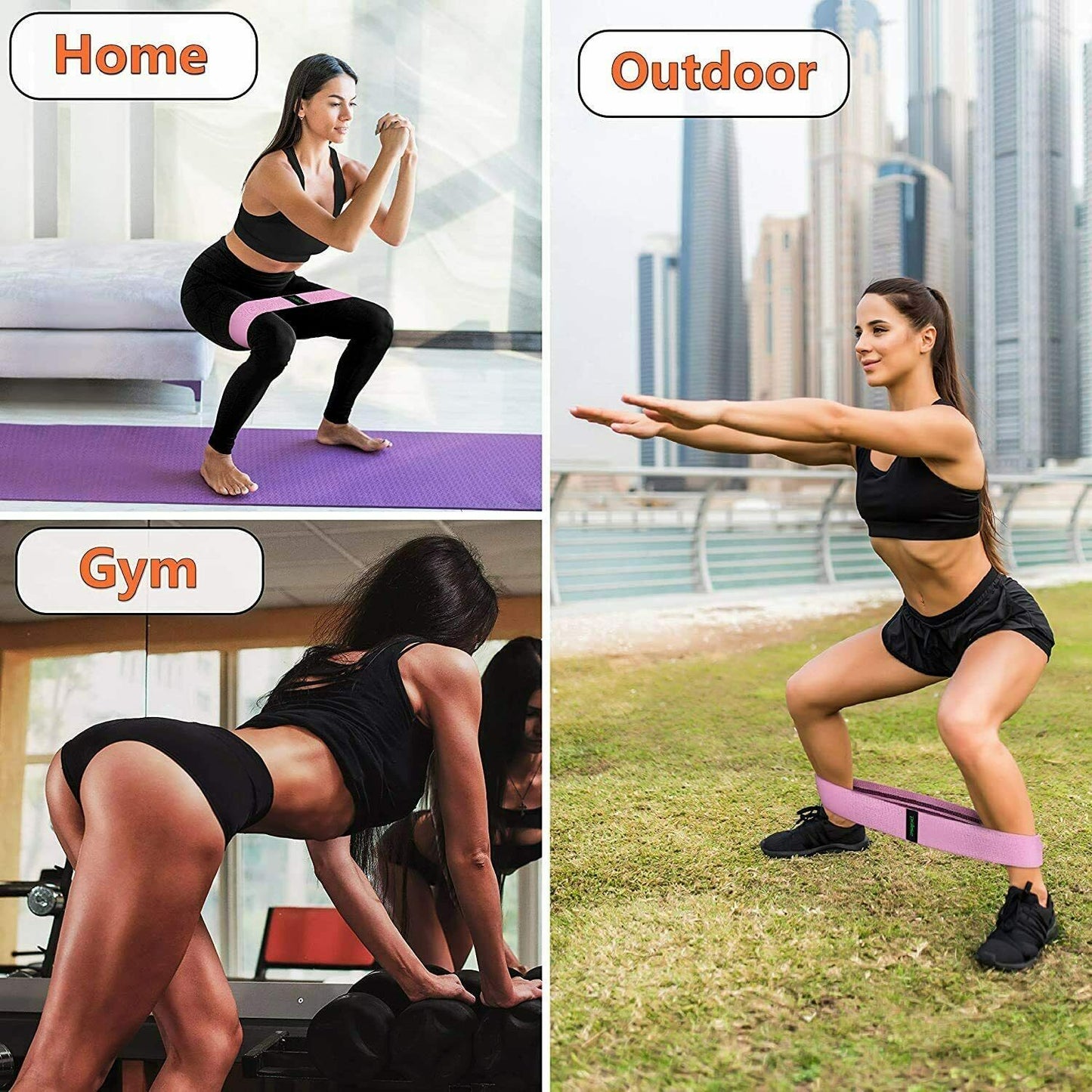 Fabric fitness resistance bands for workouts