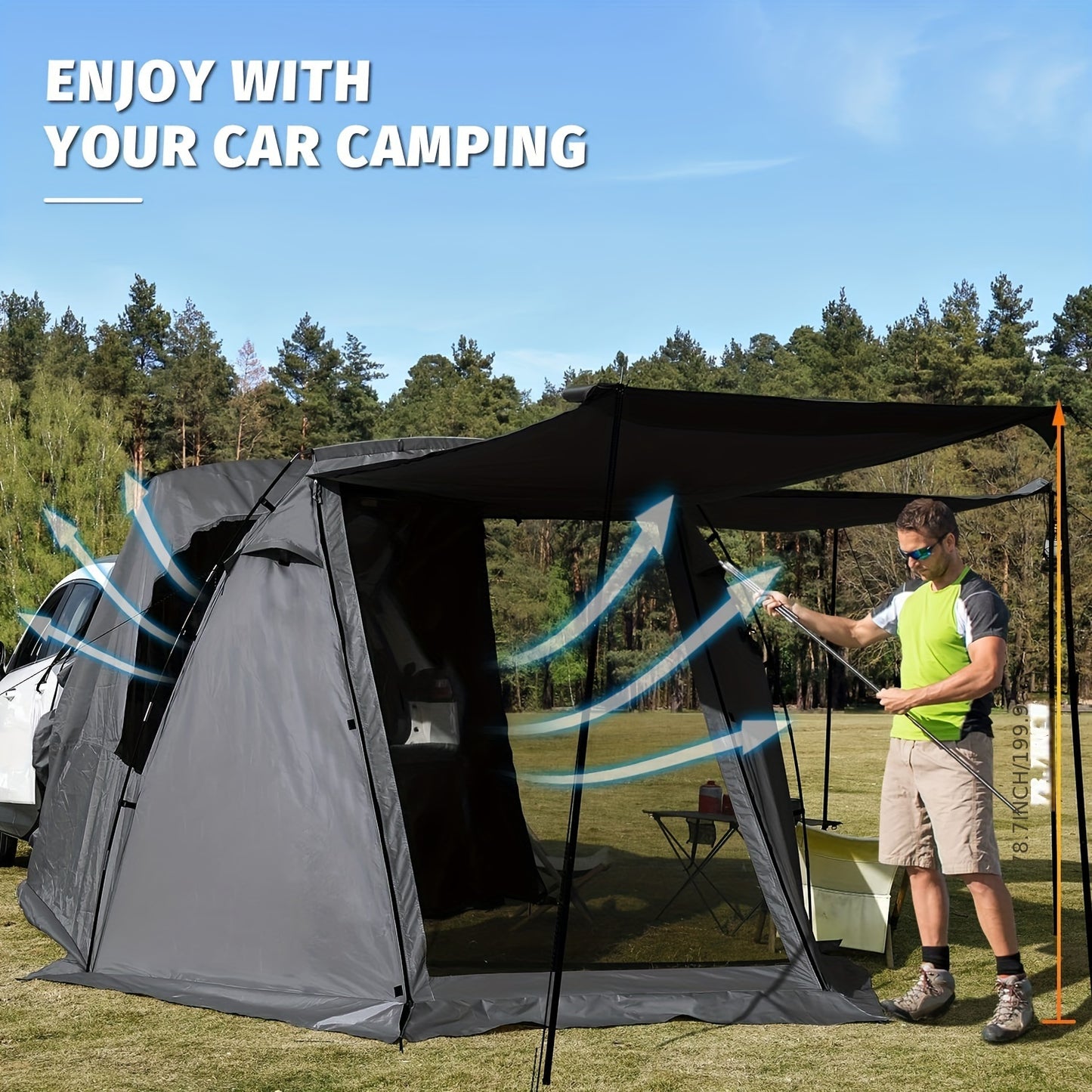 SUV Car Tent, Tailgate Shade Awning Tent for Camping