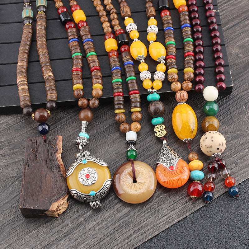 Tibetan Wenge Wood Necklace