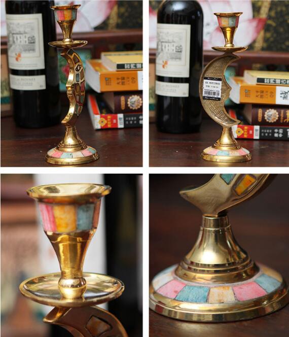 Brass Indian candleholder