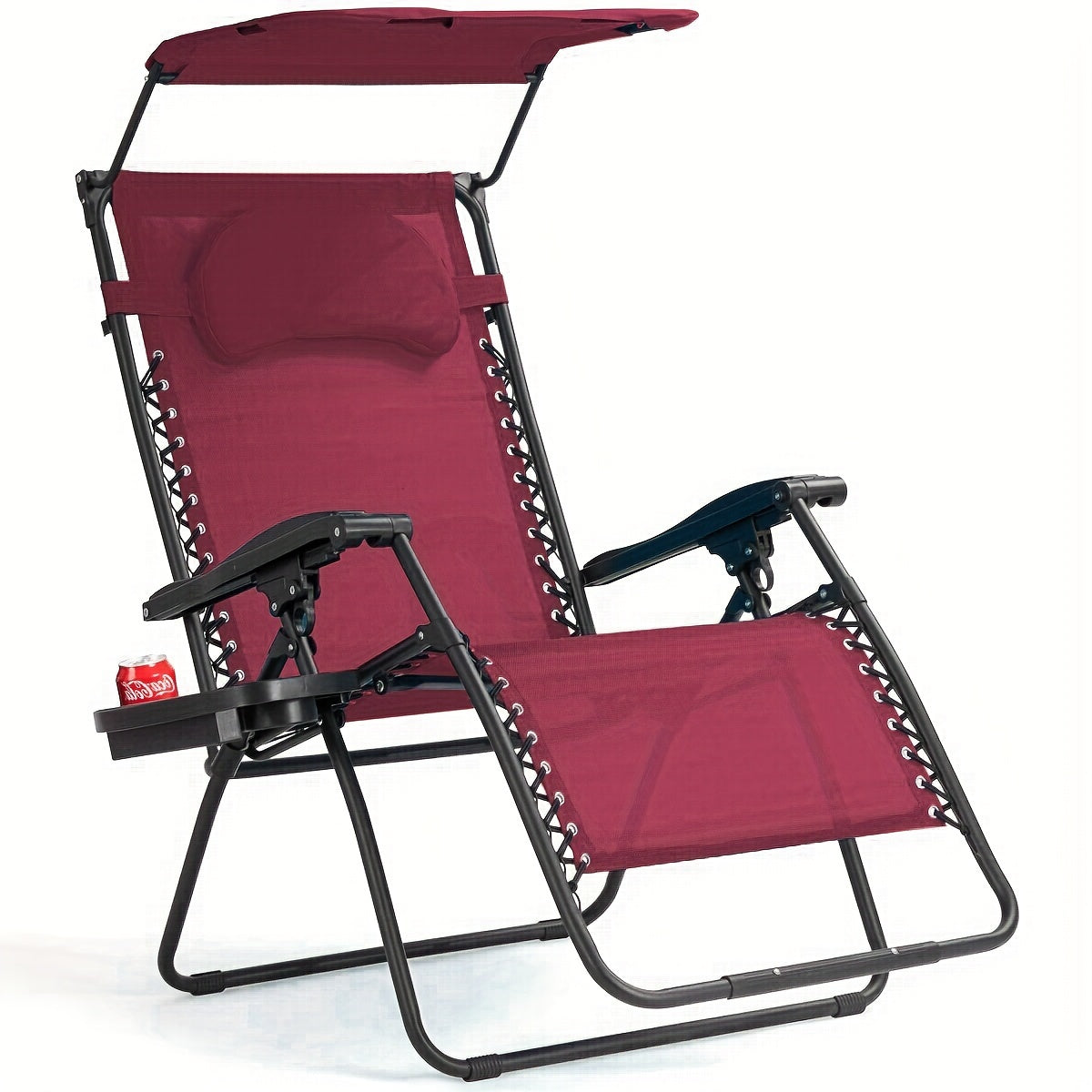 Sturdy folding sun lounger with sun protection