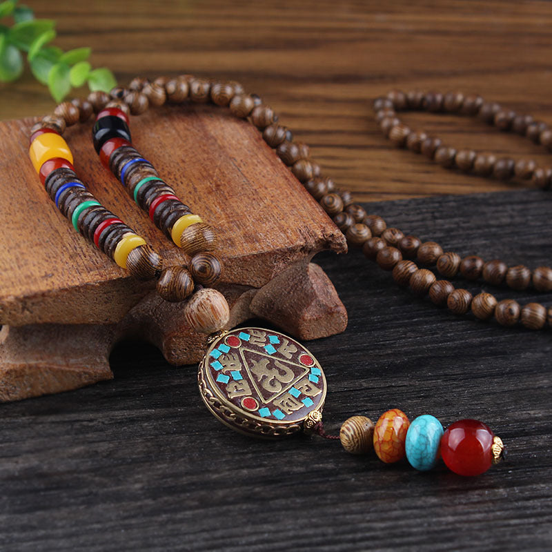 Wooden Buddhist meditation rosary