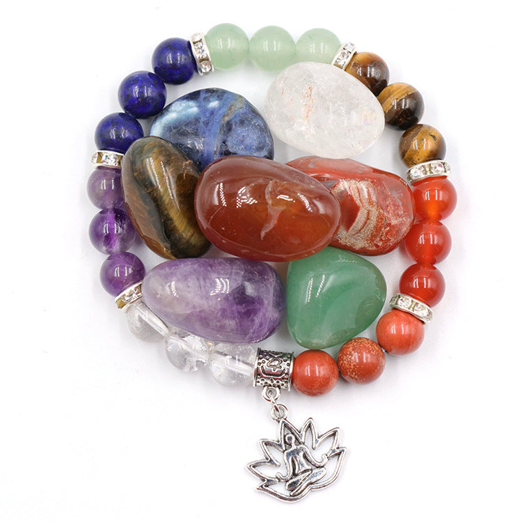 Set of natural mineral stones with bracelet