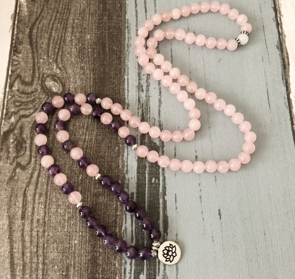 Rose Quartz Amethyst Mala