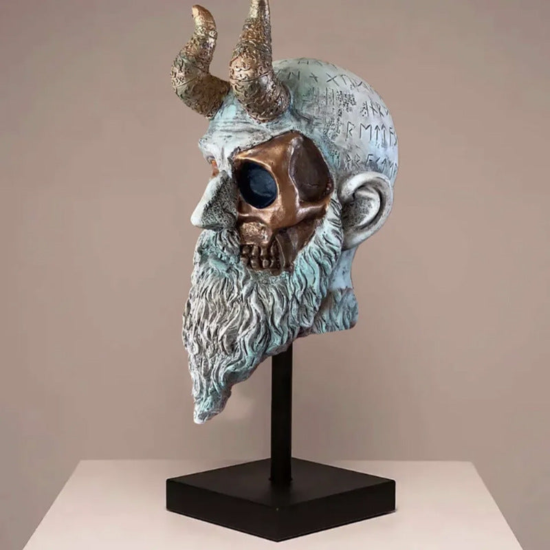 Resin statuette in the form of Mimir's head.