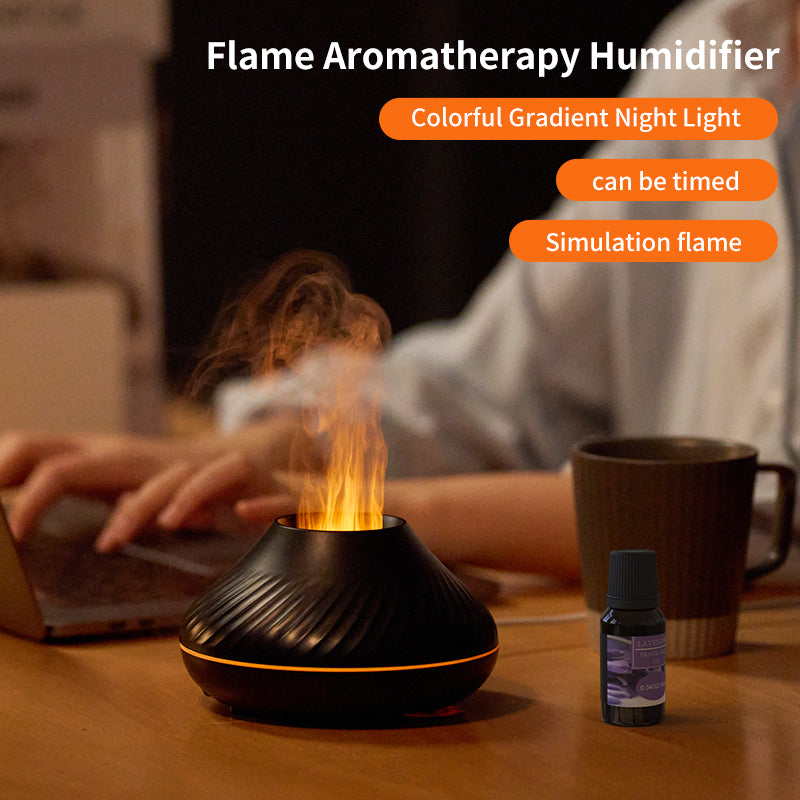 RGB Flame Aroma Diffuser 130Ml 3d Colorful Flame