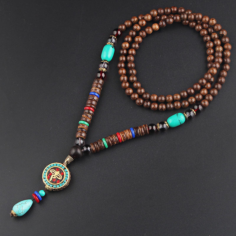 Wooden Buddhist meditation rosary