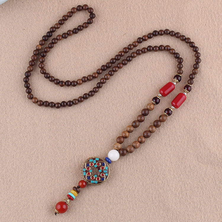 Wooden Buddhist meditation rosary