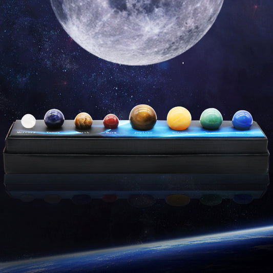 Set of planets of the Solar System from 8 natural stones