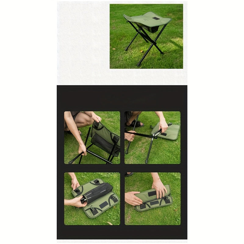 Folding lightweight camping chair with storage bag