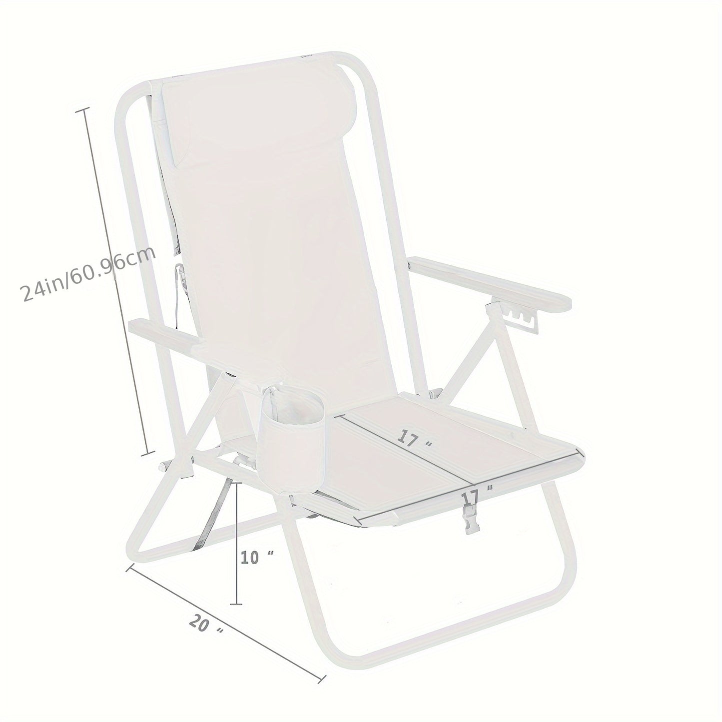 Portable High Strength Beach Chair with Adjustable Headrest