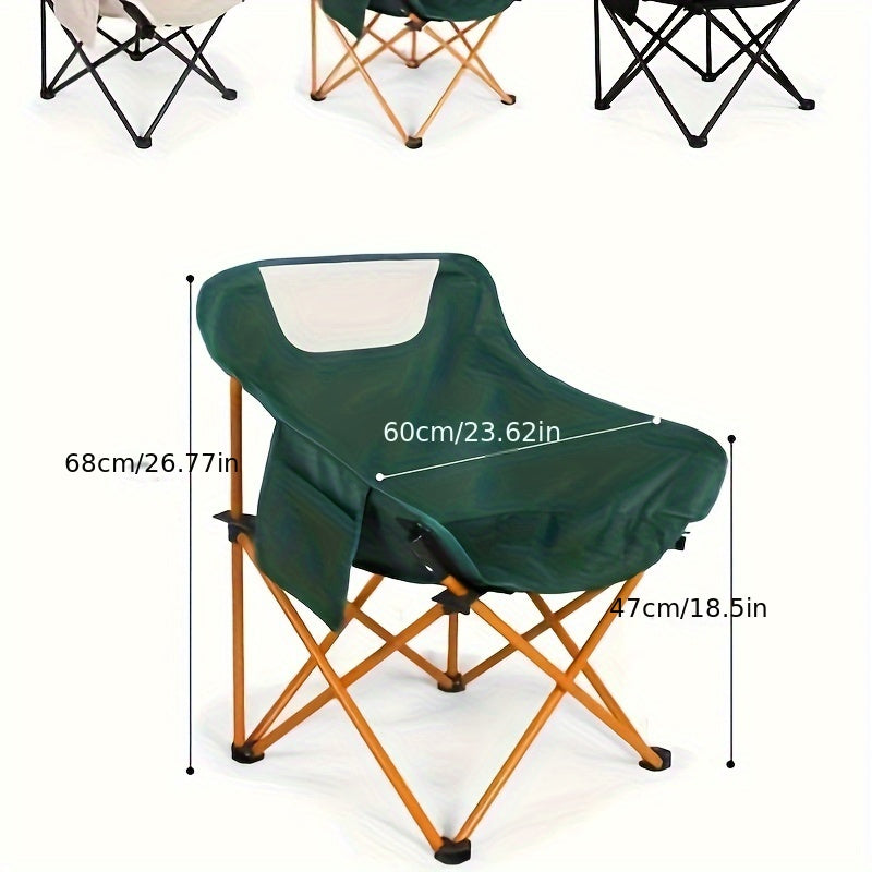 Folding camping chair with storage pocket