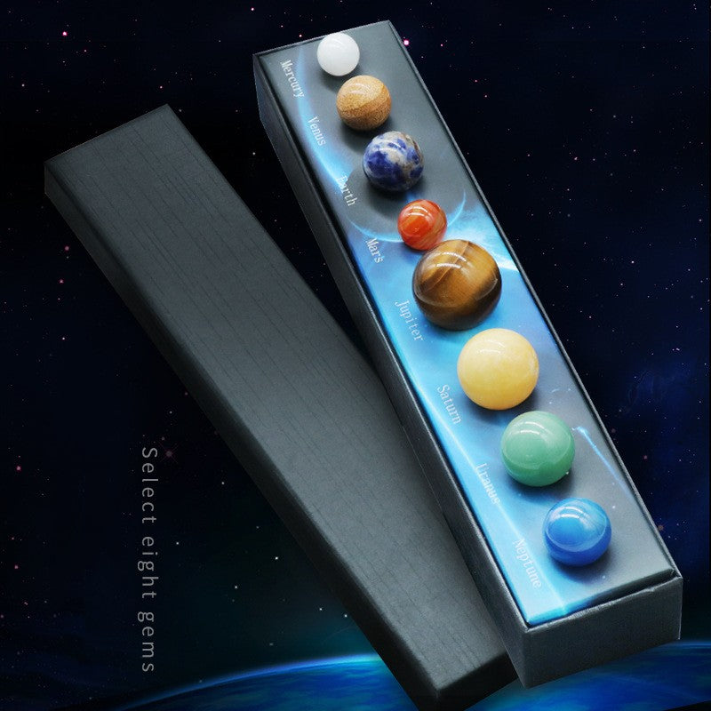 Set of planets of the Solar System from 8 natural stones