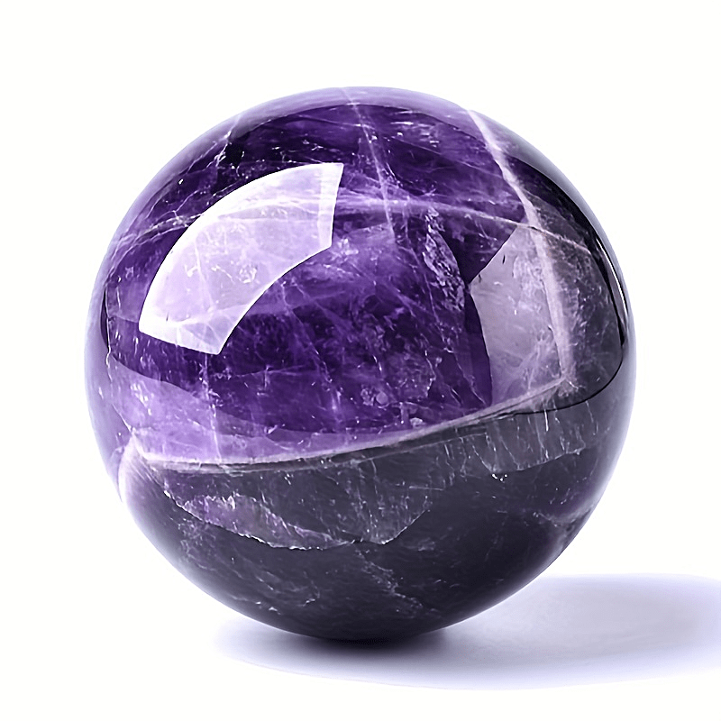 Round Purple Natural Amethyst Sphere/Ball, For Healing