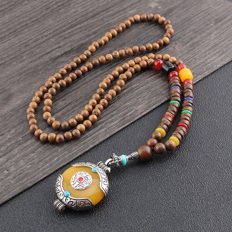 Tibetan Wenge Wood Necklace