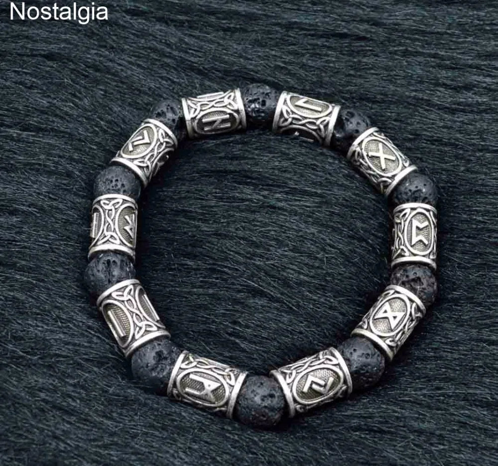 Volcanic lava rune bracelet