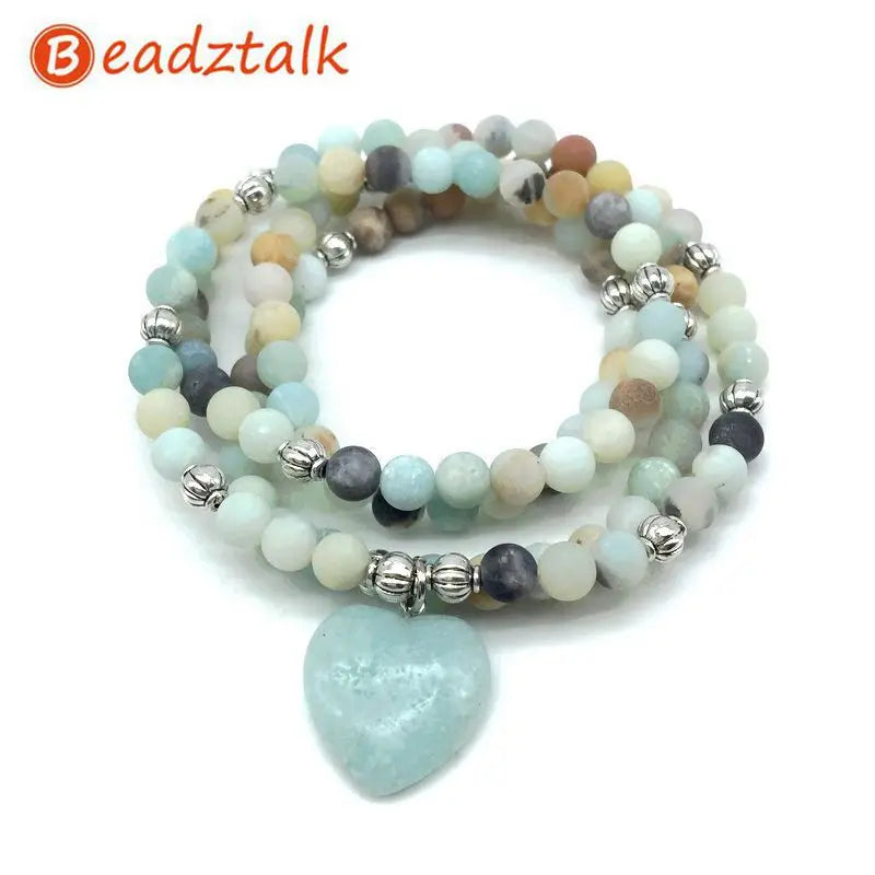 Buddhist beads 108 mala gemstone necklace / meditation bracelet